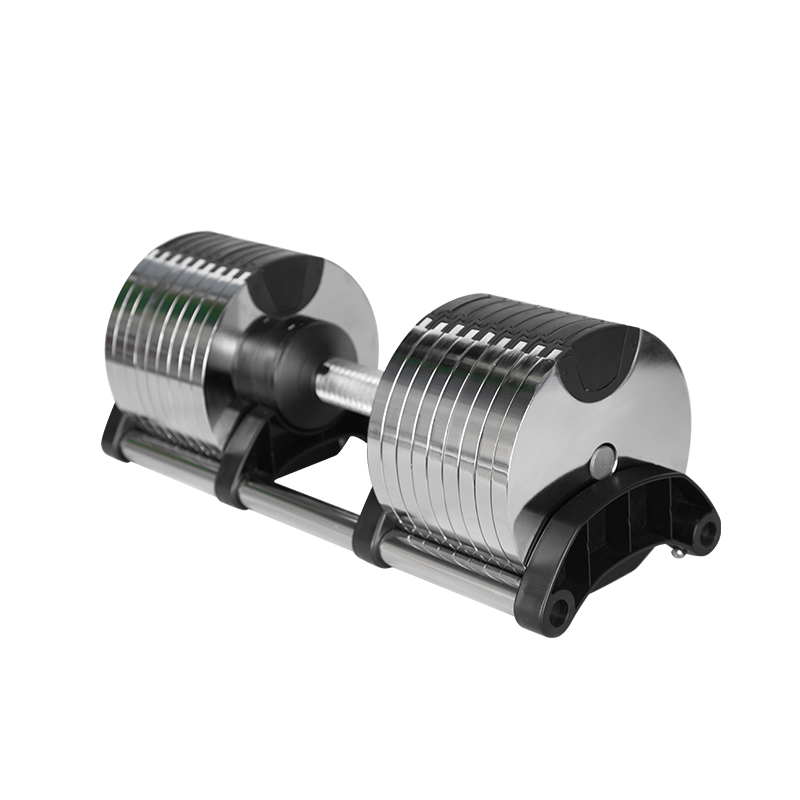 Adjustable Dumbbell Pair 40Kg - Chrome Adjustable Dumbbell Pair 2kg(5lb) or