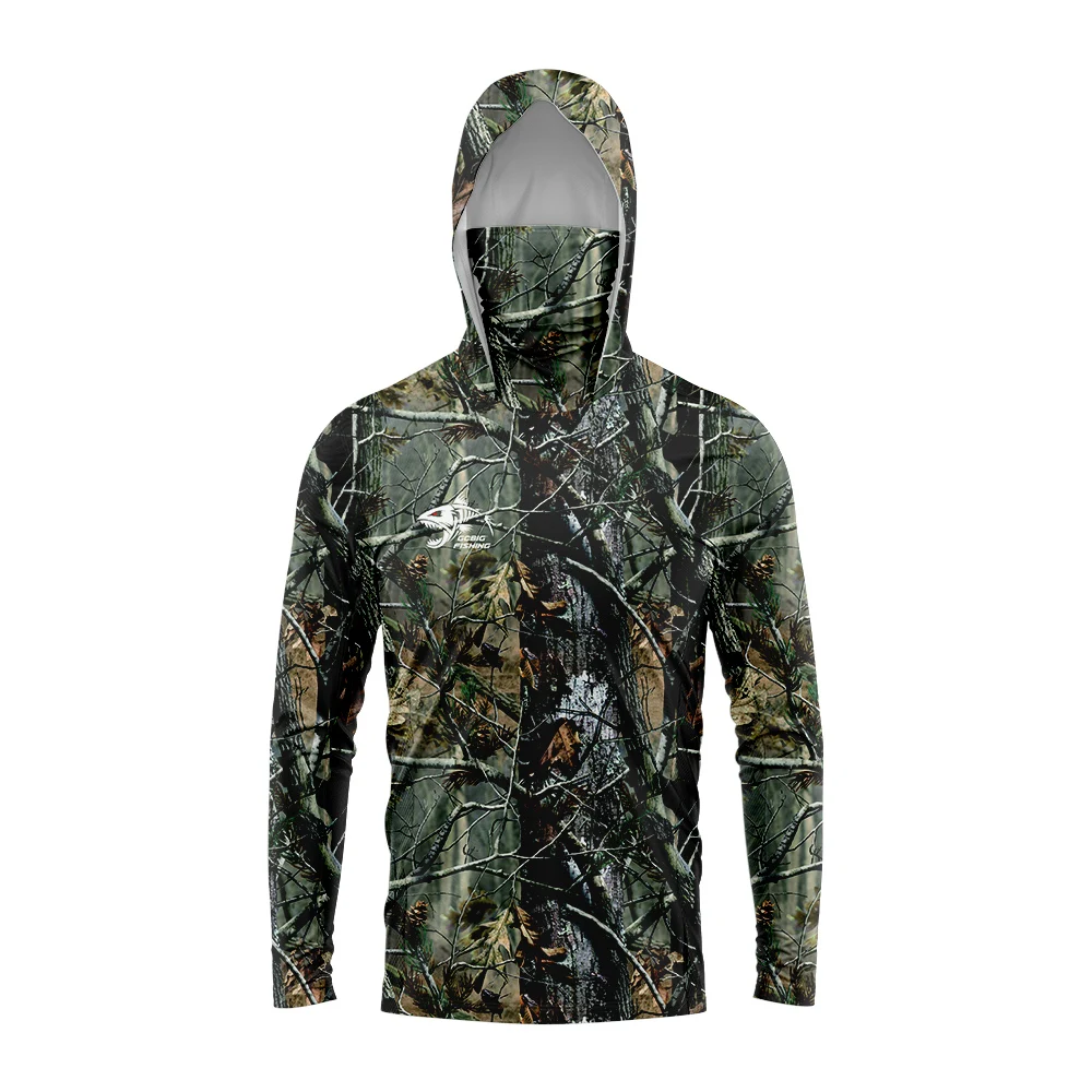 Fishing - Men Camo Sun Protection Fishing Hoodie,