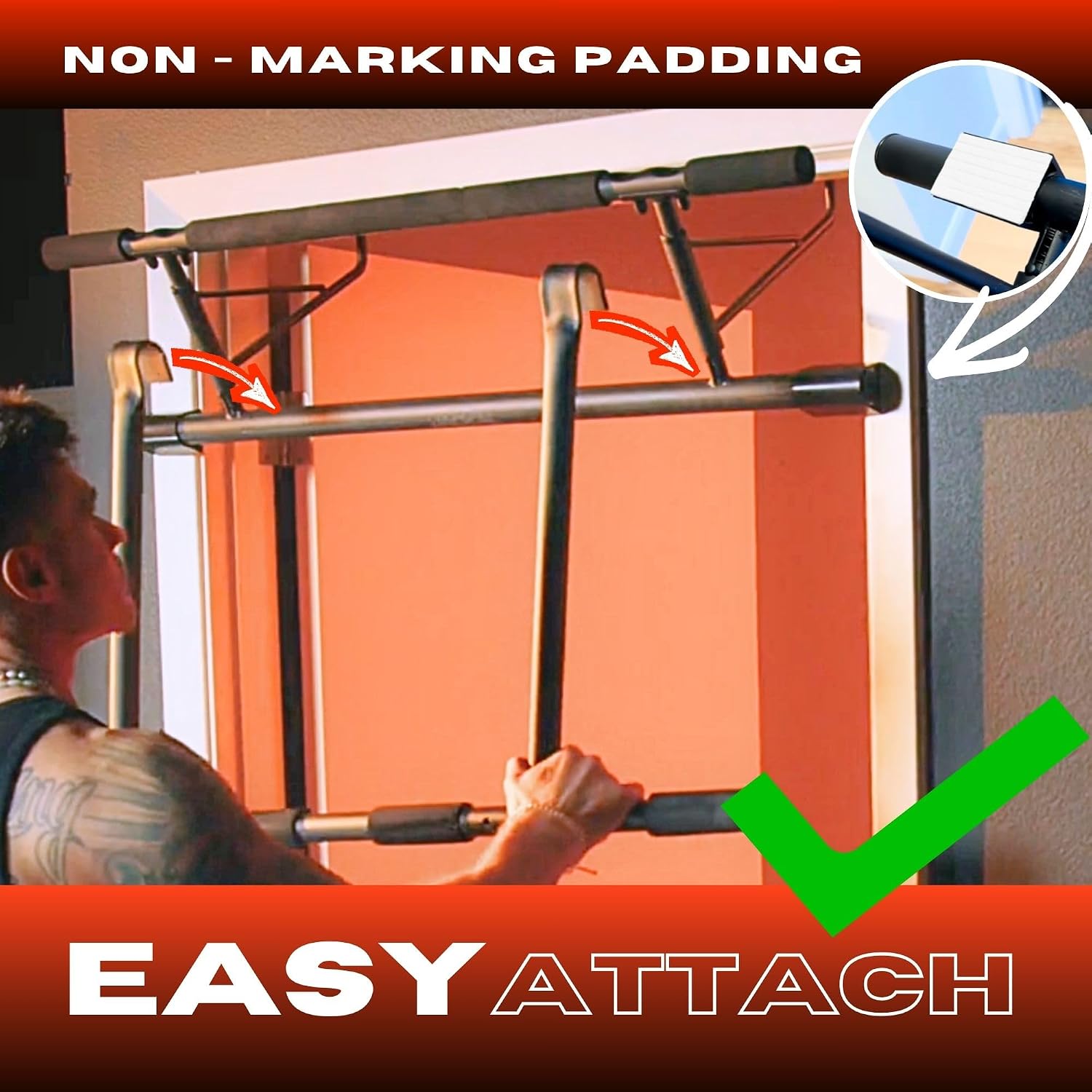All-in-One Doorway Pull-Up and - огляд і ціна Door Pull Up Bar No Screw